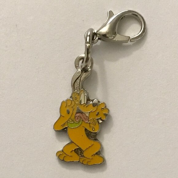 Vintage Disney Pluto Dog Clip On Charm Zipper Pull Purse Bag Signed Enamel - Picture 4 of 7